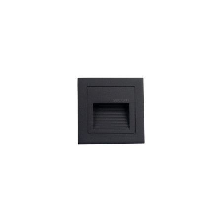 Applique da parete a LED da incasso quadrata Trido Mini 2 W 90 lm IP65 8.5x8.5x5.3cm 4000 K nera 25.000 ore SECOM