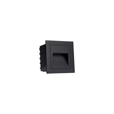Aplique de Pared LED Empotrable Cuadrado Trido Mini 2W 90lm IP65 8.5x8.5x5.3cm 4000K Negro 25000H SECOM Apliques de Exterior 2