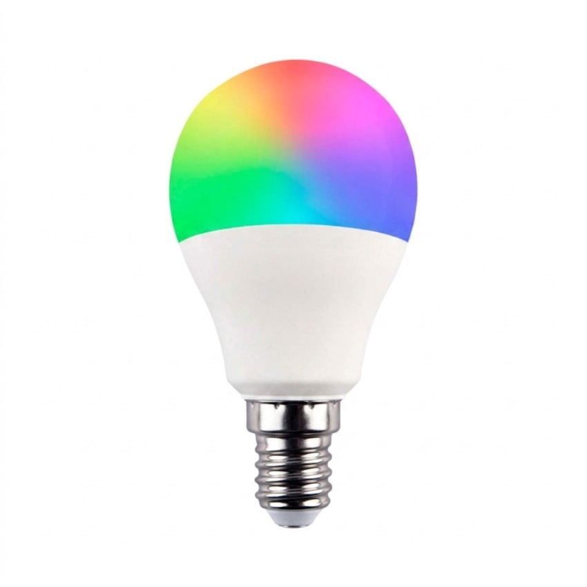 Bombilla LED Esférica Smart WiFi E14 5W Equi.35W 450lm RGBWW Regulable vía Smartphone/APP 25000H 7hSevenOn Premium Bombillas Int