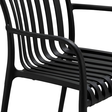 Conjunto de 6 cadeiras empilháveis para exterior com braços Kaia, em polipropileno 7house