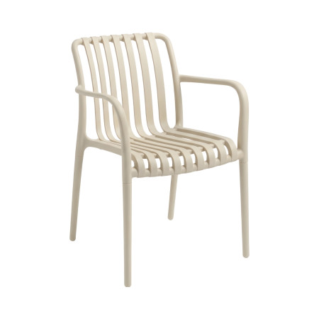 Silla Apilable de Exterior con Reposabrazos Kaia en Polipropileno 7house Sillas de Jardín 1