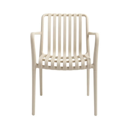 Lot de 2 chaises d'extérieur empilables avec accoudoirs « Kaia » en polypropylène 7house