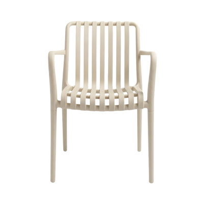 Lot de 2 chaises d'extérieur empilables avec accoudoirs « Kaia » en polypropylène 7house