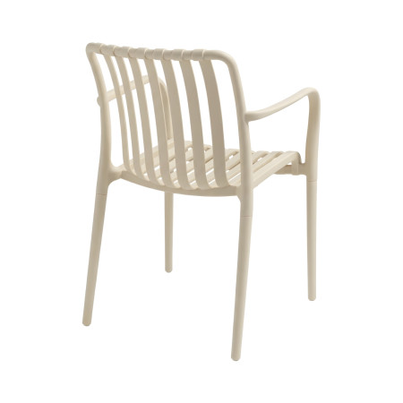 Lot de 2 chaises d'extérieur empilables avec accoudoirs « Kaia » en polypropylène 7house