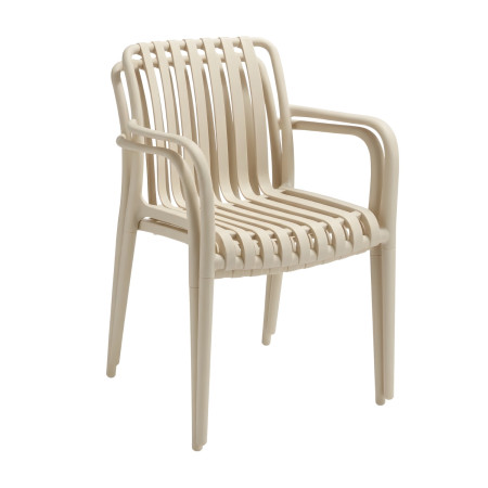 Lot de 2 chaises d'extérieur empilables avec accoudoirs « Kaia » en polypropylène 7house