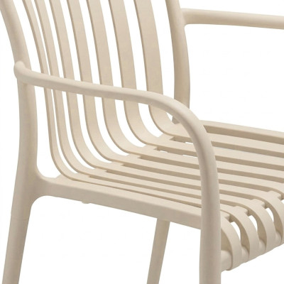 Lot de 2 chaises d'extérieur empilables avec accoudoirs « Kaia » en polypropylène 7house