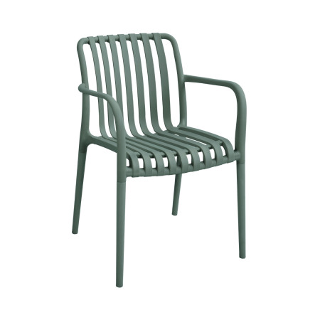 Silla Apilable de Exterior con Reposabrazos Kaia en Polipropileno 7house Sillas de Jardín 22