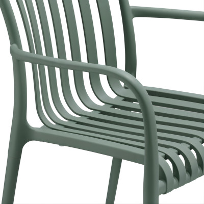 Silla Apilable de Exterior con Reposabrazos Kaia en Polipropileno 7house Sillas de Jardín 26