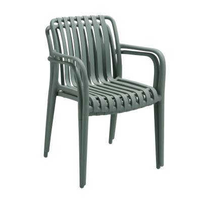 Pack de 2 Sillas Apilables de Exterior con Reposabrazos Kaia en Polipropileno 7house Sillas de Jardín 25