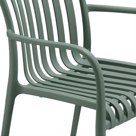 Pack de 2 Sillas Apilables de Exterior con Reposabrazos Kaia en Polipropileno 7house Sillas de Jardín 26