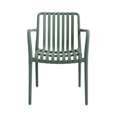 Pack de 4 Sillas Apilables de Exterior con Reposabrazos Kaia en Polipropileno 7house Sillas de Jardín 23