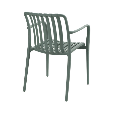 Pack de 4 Sillas Apilables de Exterior con Reposabrazos Kaia en Polipropileno 7house Sillas de Jardín 24