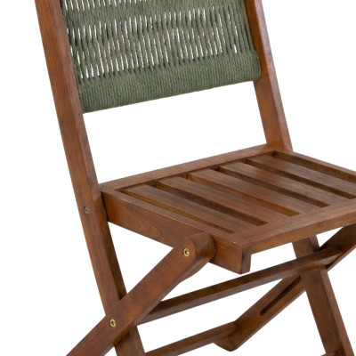 Conjunto de Balcón Bistró Narel con Mesa Cuadrada y 2 Sillas Plegables en Madera de Acacia 7house Conjuntos de Jardín 5