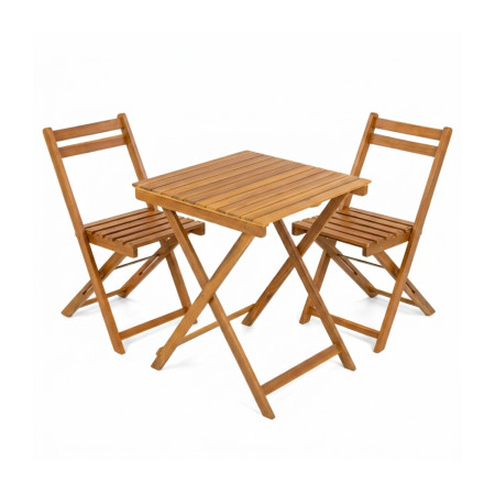 Conjunto de Balcón Bistró Soren con Mesa Cuadrada y 2 Sillas Plegables en Madera de Acacia 7house Nuevos Productos 1