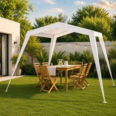 Gazebo Plegable para Jardín con Estructura de Acero 330x330x240cm 7house Carpas y Cenadores de Metal 5