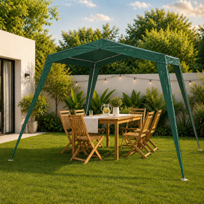 Gazebo Plegable para Jardín con Estructura de Acero 330x330x240cm 7house Carpas 11