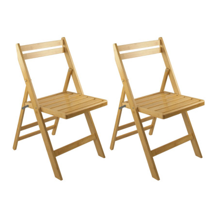Pack 2 Sillas Plegables de Madera de Bambú Biano 46x44x78cm Thinia Home Sillas de Jardín 1