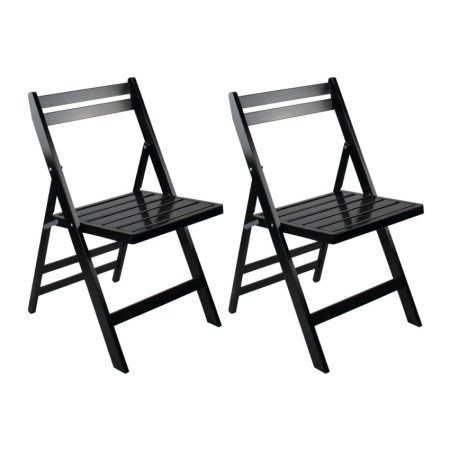 Pack 2 Sillas Plegables de Madera de Bambú Biano 46x44x78cm Thinia Home Sillas de Jardín 1