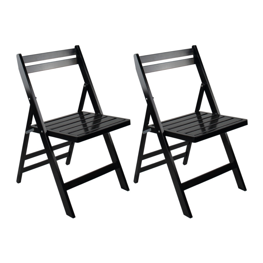 Pack 2 Sillas Plegables de Madera de Bambú Biano 46x44x78cm Thinia Home Sillas de Jardín 7