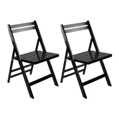Pack 2 Sillas Plegables de Madera de Bambú Biano 46x44x78cm Thinia Home Sillas de Jardín 7