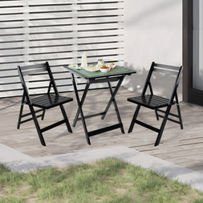 Pack 2 Sillas Plegables de Madera de Bambú Biano 46x44x78cm Thinia Home Sillas de Jardín 12