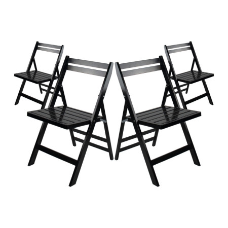 Pack 4 Sillas Plegables de Madera de Bambú Biano 46x44x78cm Thinia Home Sillas de Jardín 1