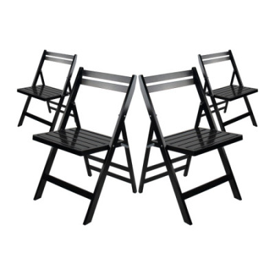 Pack 4 Sillas Plegables de Madera de Bambú Biano 46x44x78cm Thinia Home Sillas de Jardín 7