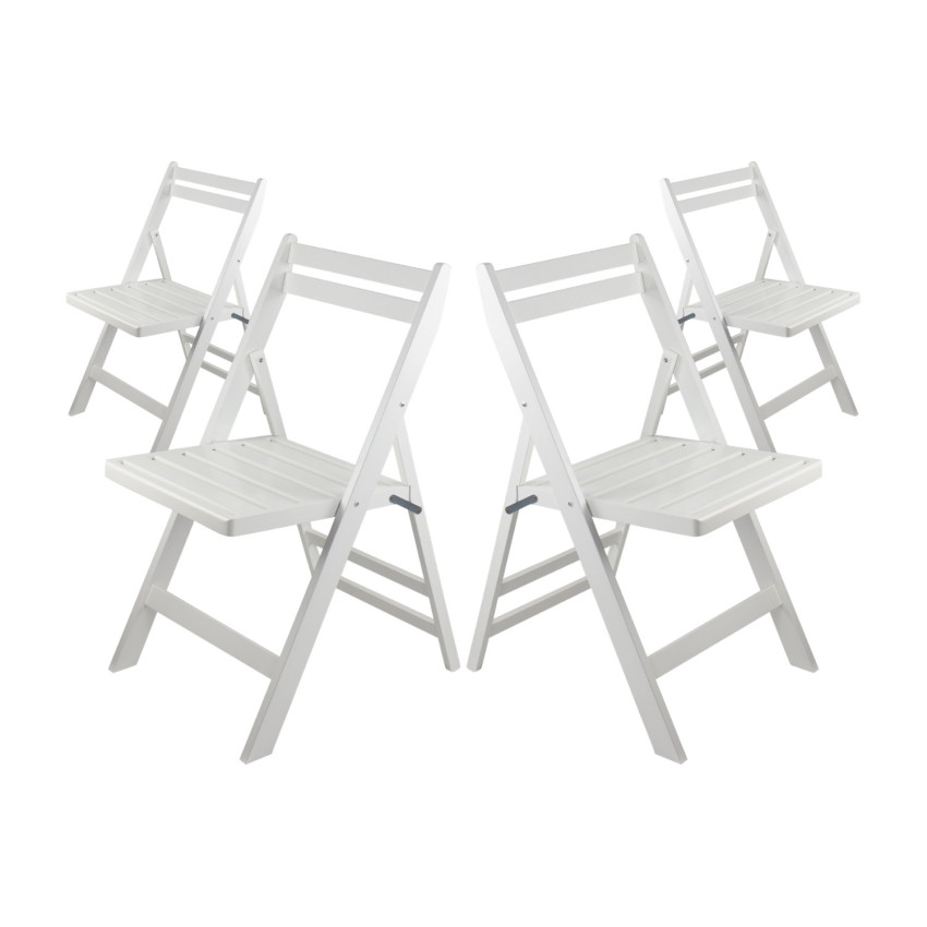 Pack 4 Sillas Plegables de Madera de Bambú Biano 46x44x78cm Thinia Home Sillas de Jardín 13