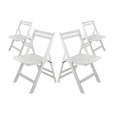 Conjunto de 4 cadeiras dobráveis em madeira de bambu Biano 46 x 44 x 78 cm Thinia Home