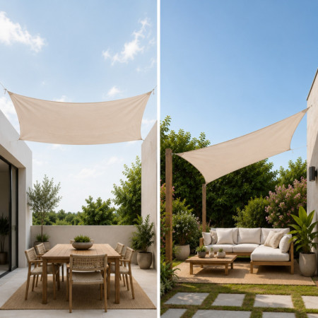 Toldo Vela Rectangular 3x4m con Protección UV 7house Toldos Vela 5