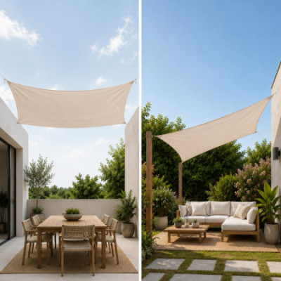 Toldo Vela Rectangular 3x4m con Protección UV 7house Toldos Vela 5