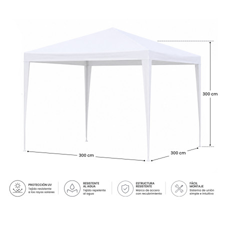Carpa Desmontable para Jardín con Estructura de Acero 300x300x300cm 7house Jardín y Terraza 4