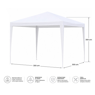 Carpa Desmontable para Jardín con Estructura de Acero 300x300x300cm 7house Jardín y Terraza 4
