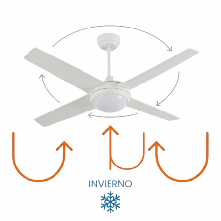 Ventilador de Techo con Luz 4 Aspas 56W 6 Velocidades Montana Blanco Thinia Home Ventiladores de Techo 5