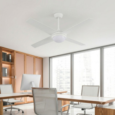 Ventilador de Techo con Luz 4 Aspas 56W 6 Velocidades Montana Blanco Thinia Home Ventiladores de Techo 7
