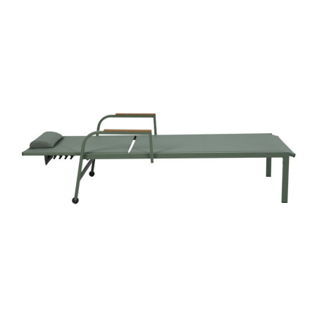 Tumbona Reclinable Verna de Acero y Textilene con 5 Posiciones Cojín y Reposabrazos 202x69.5x109cm 7house Hamacas y Tumbonas 4