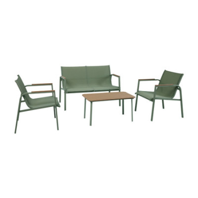 Conjunto de Jardín Verna con Sofá de 2 Plazas 2 Sillones y Mesa de Centro en Acero y Textilene 7house Conjuntos de Jardín 1