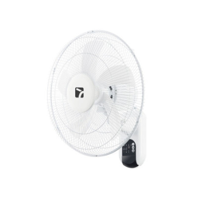 Ventilador de Pared 16" 40cm 45W 3 Velocidades con Mando a Distancia Blanco Raydan Home Ventiladores de Pared 3