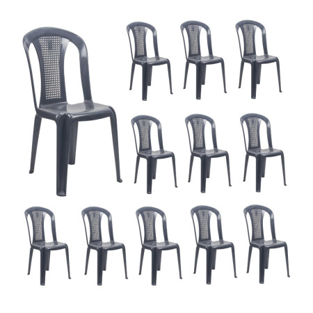 Pack 12 Sillas de Exterior Apilables sin Reposabrazos Napoli 42x49x88cm 7house Sillas Plegables 1