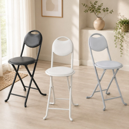 Taburete Plegable Acolchado Basic con Respaldo 35x43x73cm 7house Taburetes 3