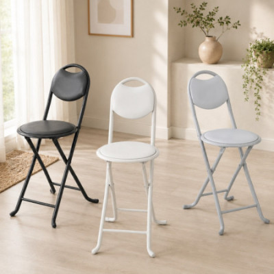 Taburete Plegable Acolchado Basic con Respaldo 35x43x73cm 7house Taburetes 3