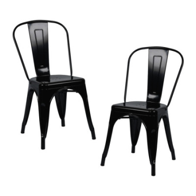Pack 2 Sillas Apilables Industriales de Acero 45x45x85cm Thinia Home Sillas de Comedor 1