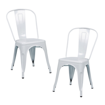 Pack 2 Sillas Apilables Industriales de Acero 45x45x85cm Thinia Home Sillas de Comedor 1