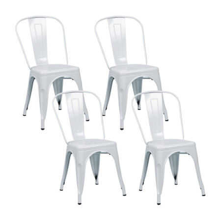 Pack 4 Sillas Apilables Industriales de Acero 45x45x85cm Thinia Home Sillas de Comedor 1
