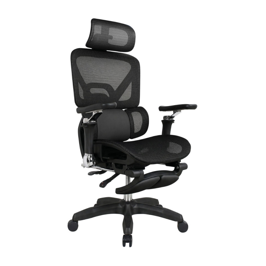 Silla de Oficina Ergonómica ErgoMax Pro con Reposacabezas, Reposabrazos y Reposapiés Retráctil 7house Sillas de Oficina 1
