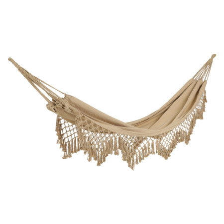Hamaca Colgante Beige con Flecos Bali Estilo Boho para Exterior Jardín y Terraza 200/285x100cm 7house Hamacas 1