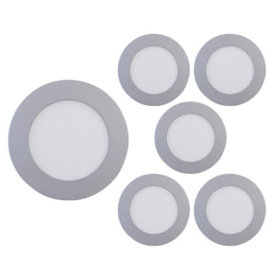 Pack 6 Downlights LED de Superficie Redondos 18W 1400lm Ø17cm 4000K Cromo 30000H SECOM Downlight Superficie 1