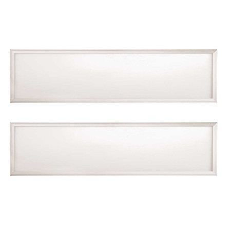 Pack 2 Paneles LED Empotrables Rectangulares Zelek Eco Amstrong 40W 3700lm IP44 120x30x1.2cm 3000K Blanco 30000H SECOM Pantallas