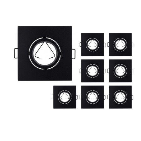 Lot de 8 projecteurs LED Tenko Eco 10 W, 900 lm, IP65, 11.8x4x14.5cm, 5 700 K, noir, 50 000 h, SECOM