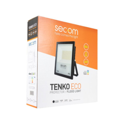 Lot de 2 projecteurs LED Tenko Eco 150 W, 15 000 lm, IP65, 30.4x7.8x31.5cm, 4 000 K, noir, 50 000 h, SECOM